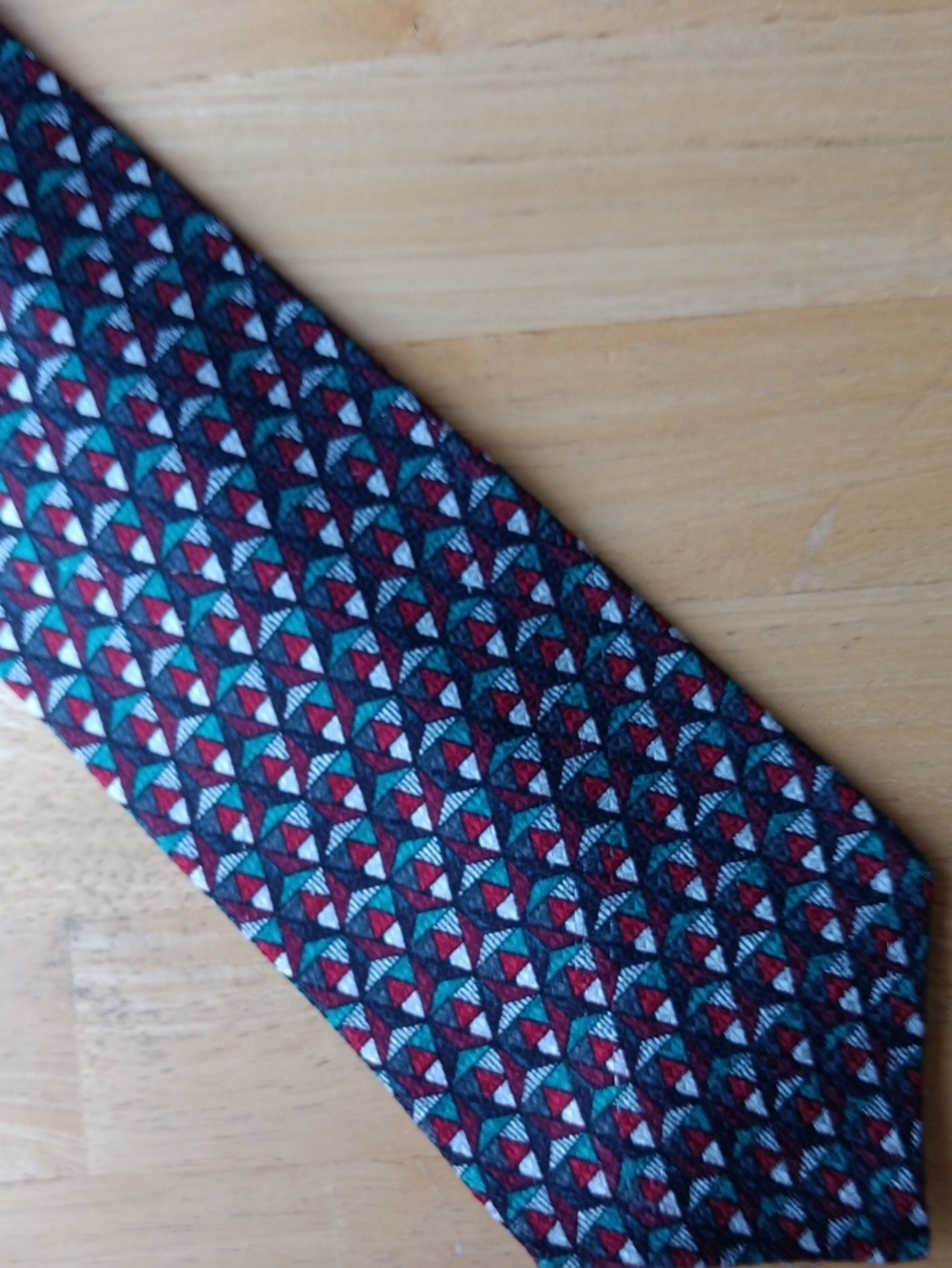 Christian Dior Classic Geometric Burgundy & Gray Men's Tie